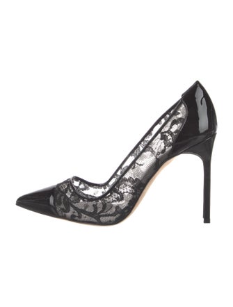 Manolo Blahnik Lace Lace Pattern Pumps