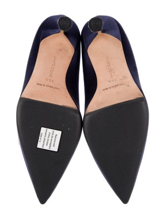 Manolo Blahnik Satin Crystal Embellishments Pumps