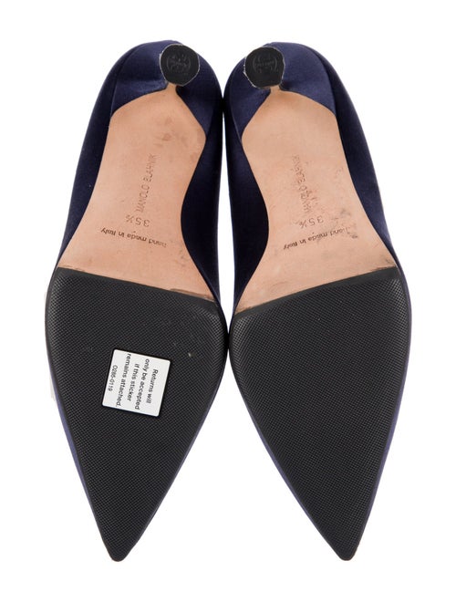 Manolo Blahnik Satin Crystal Embellishments Pumps