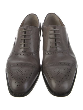 Manolo Blahnik Leather Eyelet Trim Brogues