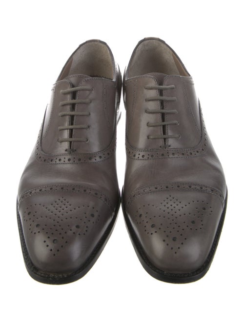 Manolo Blahnik Leather Eyelet Trim Brogues