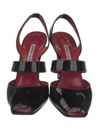 Manolo Blahnik Patent Leather Slingback Pumps