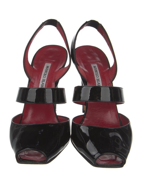 Manolo Blahnik Patent Leather Slingback Pumps
