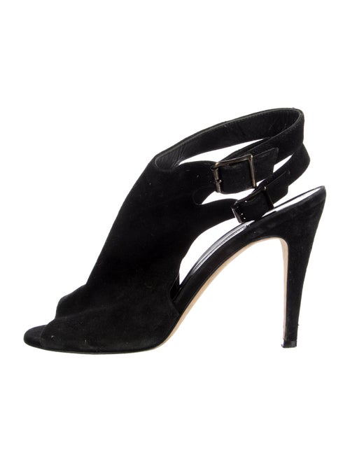 Manolo Blahnik Canvas Slingback Sandals