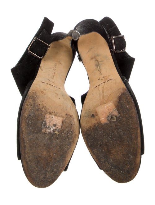 Manolo Blahnik Canvas Slingback Sandals