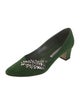 Manolo Blahnik Suede Crystal Embellishments Pumps