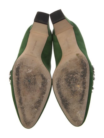 Manolo Blahnik Suede Crystal Embellishments Pumps