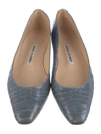 Manolo Blahnik Alligator Flats