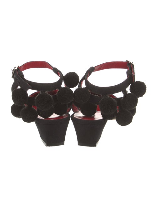 Manolo Blahnik Canvas Pom-Pom Embellishments D'Orsay Pumps