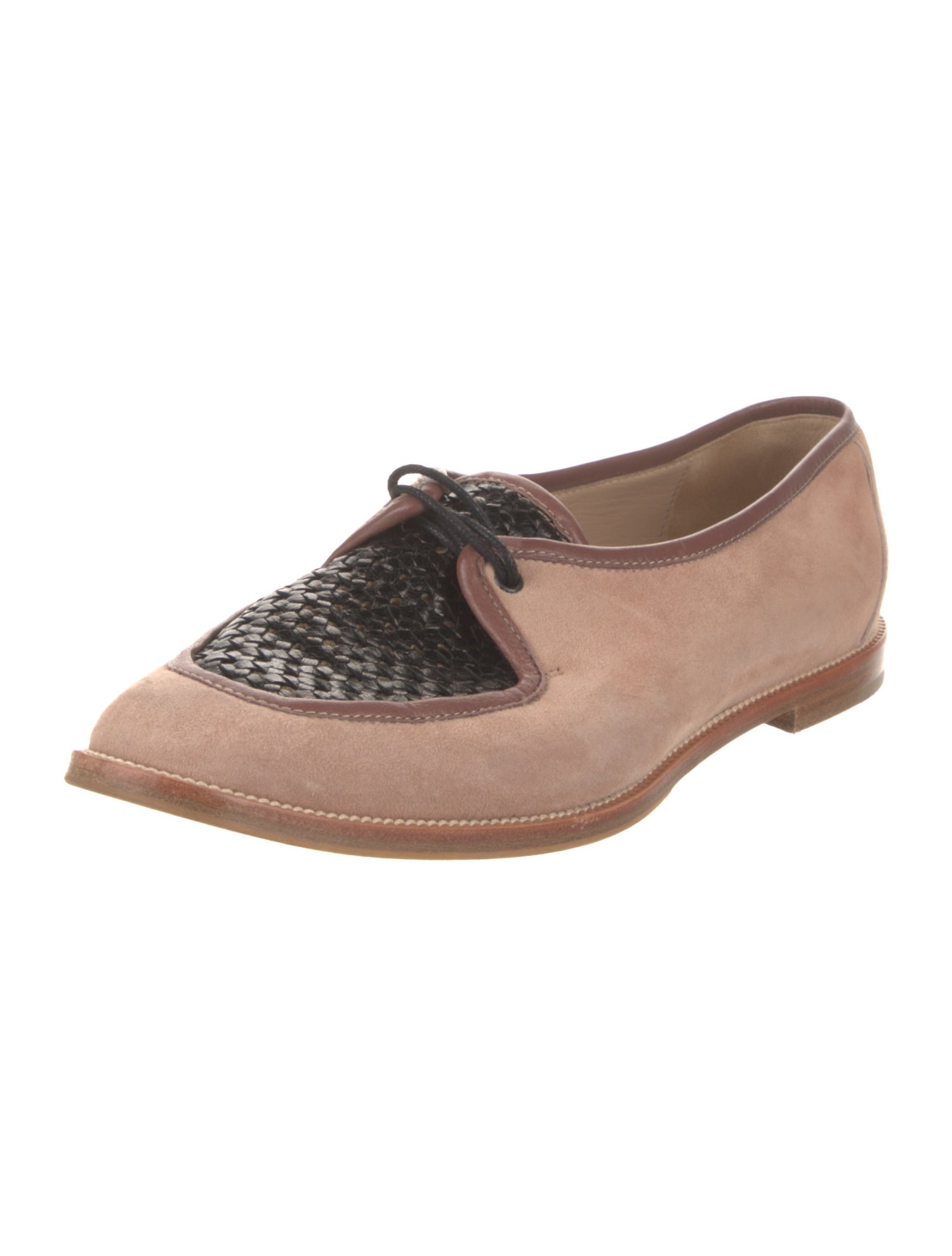 Manolo Blahnik Suede Colorblock Pattern Loafers