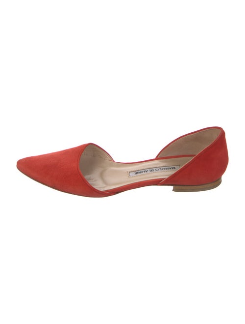 Manolo Blahnik Suede D'Orsay Flats