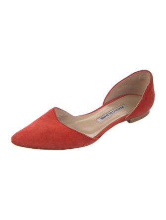 Manolo Blahnik Suede D'Orsay Flats