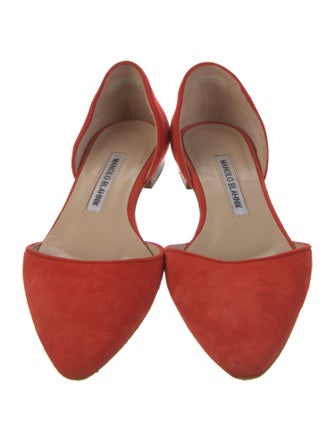 Manolo Blahnik Suede D'Orsay Flats