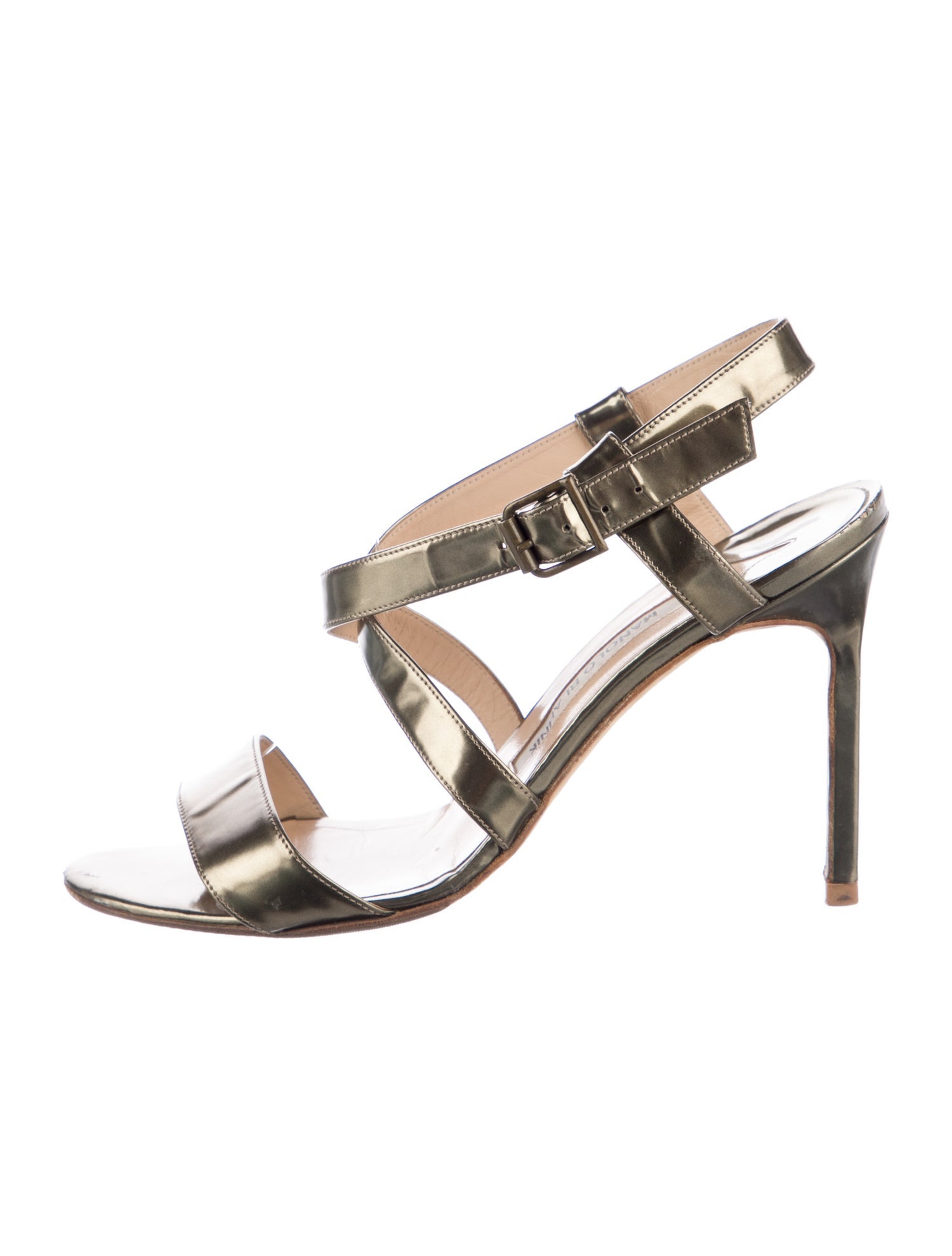 Manolo Blahnik Leather Slingback Sandals