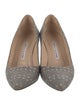Manolo Blahnik Canvas Polka Dot Print Pumps