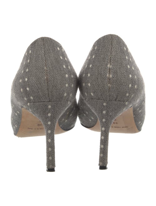 Manolo Blahnik Canvas Polka Dot Print Pumps