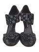 Manolo Blahnik Ponyhair Plaid Print Sandals