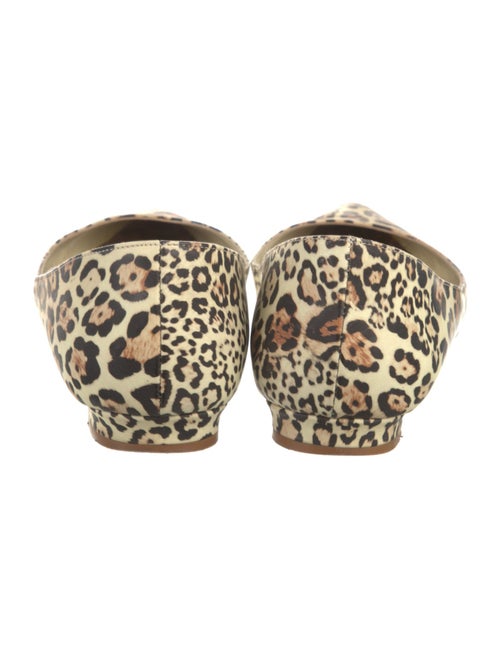 Manolo Blahnik Leather Animal Print Flats