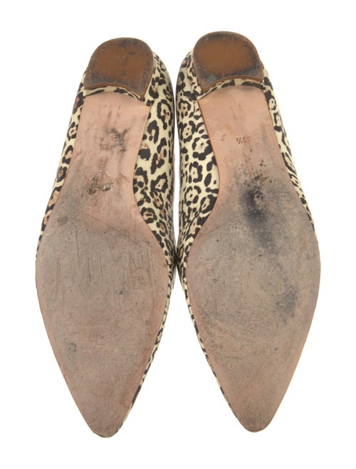 Manolo Blahnik Leather Animal Print Flats