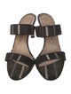 Manolo Blahnik Canvas Striped Slides