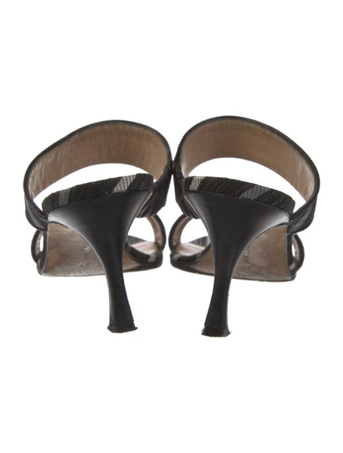 Manolo Blahnik Canvas Striped Slides