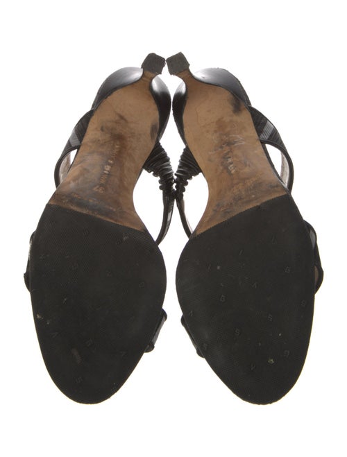 Manolo Blahnik Canvas Striped Slides