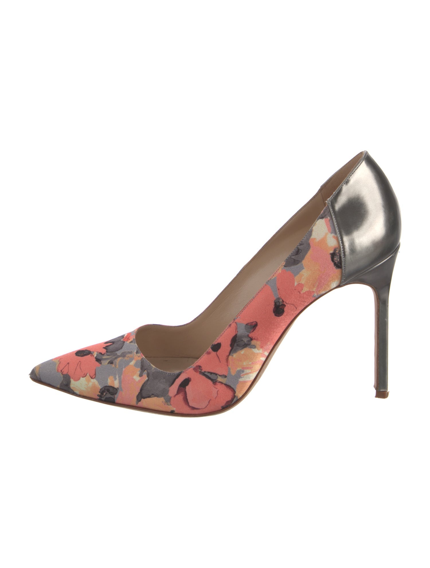 Manolo Blahnik Satin Printed Pumps