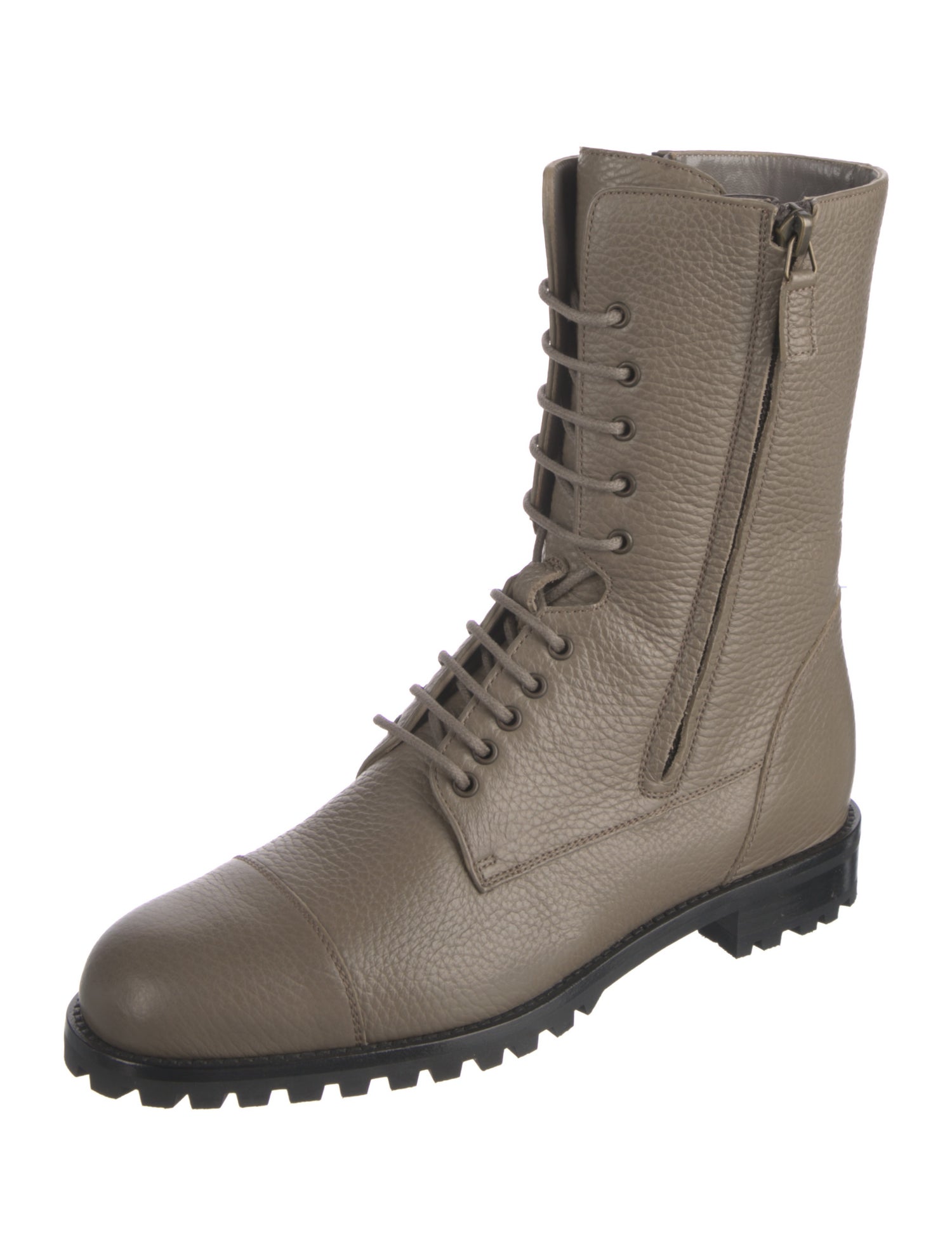 Manolo Blahnik Leather Combat Boots