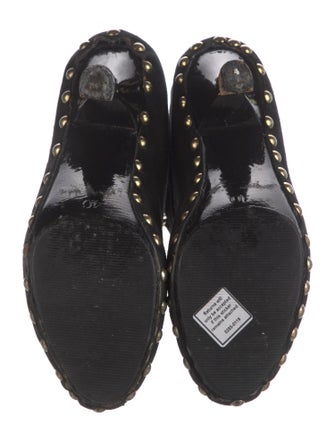 Manolo Blahnik Suede Studded Accents Lace-Up Boots