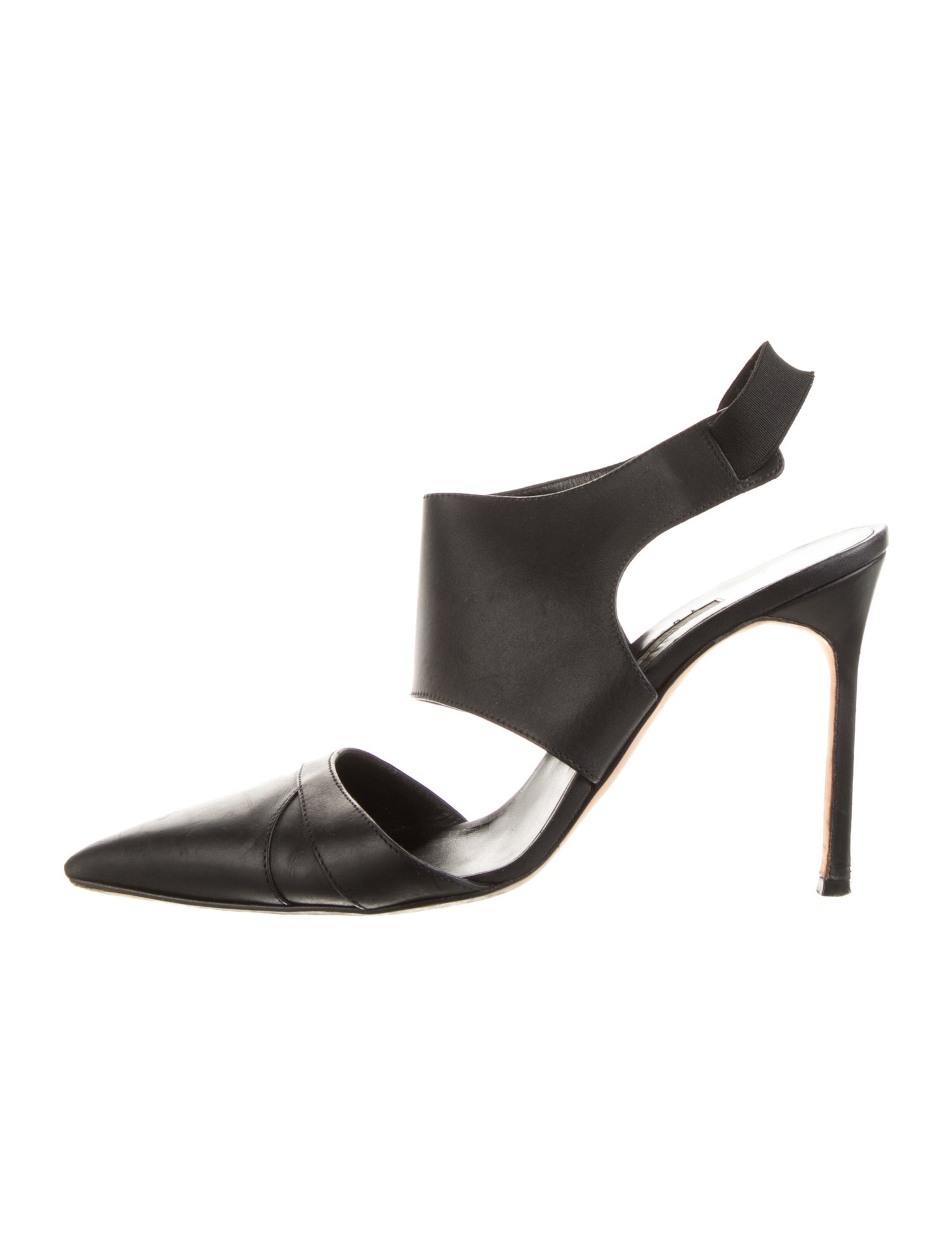 Manolo Blahnik Leather Slingback Pumps