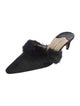 Manolo Blahnik Ponyhair Fur Trim Mules