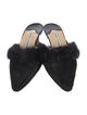 Manolo Blahnik Ponyhair Fur Trim Mules