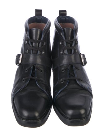 Manolo Blahnik Leather Combat Boots