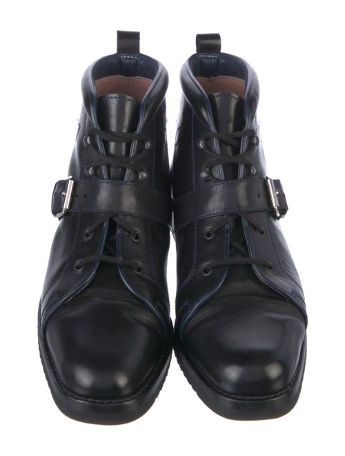 Manolo Blahnik Leather Combat Boots