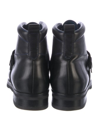 Manolo Blahnik Leather Combat Boots
