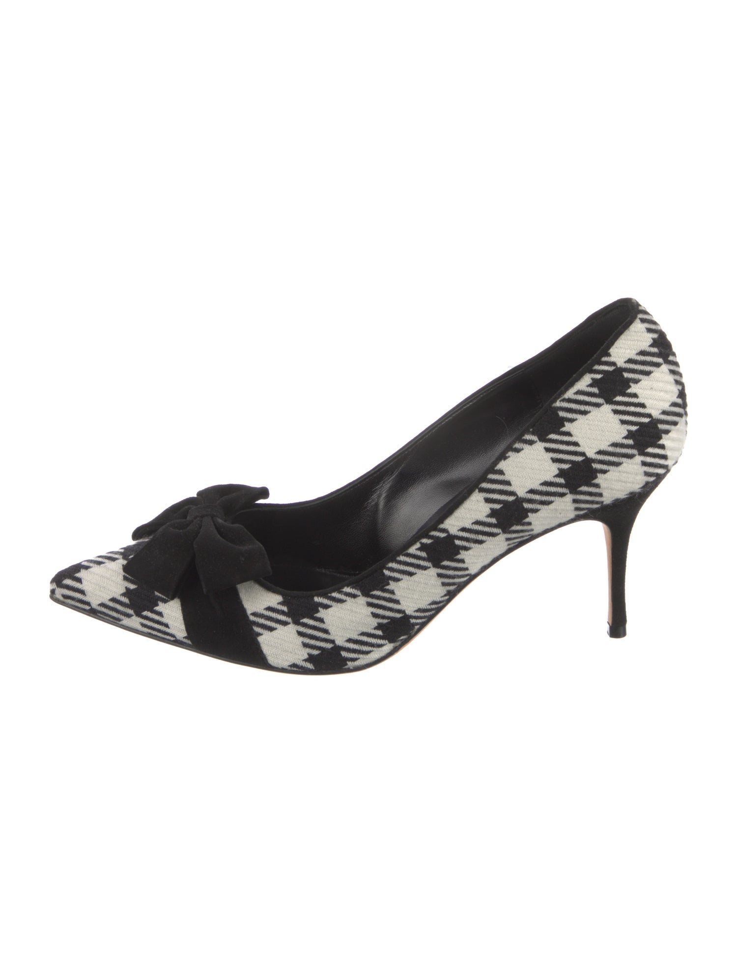 Manolo Blahnik Plaid Print Pumps