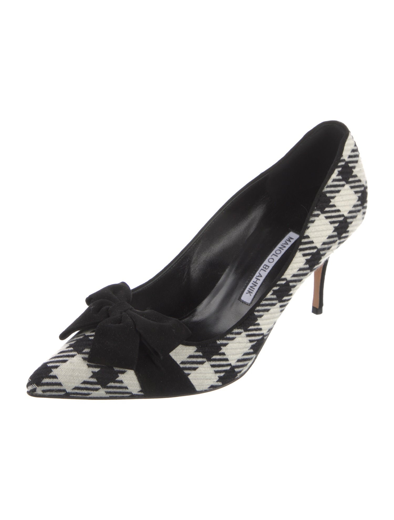 Manolo Blahnik Plaid Print Pumps