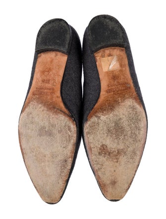 Manolo Blahnik Leather Trim Embellishment Flats