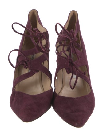 Manolo Blahnik Suede T-Strap Pumps