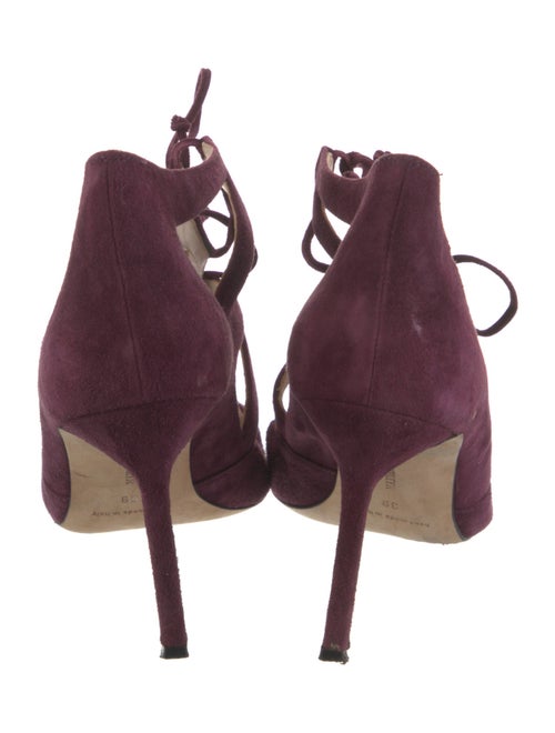 Manolo Blahnik Suede T-Strap Pumps