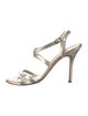 Manolo Blahnik Leather Metallic Sandals