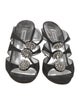 Manolo Blahnik Satin Crystal Embellishments Slides