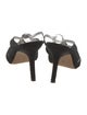 Manolo Blahnik Satin Crystal Embellishments Slides