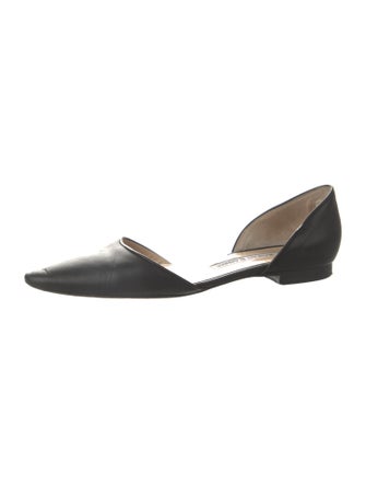 Manolo Blahnik Leather D'Orsay Flats