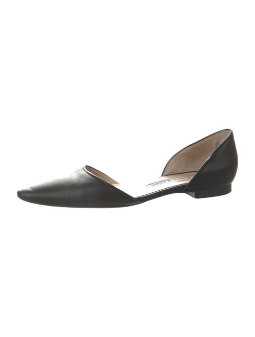 Manolo Blahnik Leather D'Orsay Flats