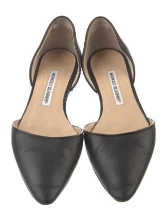 Manolo Blahnik Leather D'Orsay Flats