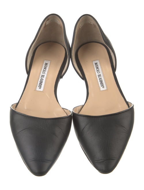 Manolo Blahnik Leather D'Orsay Flats
