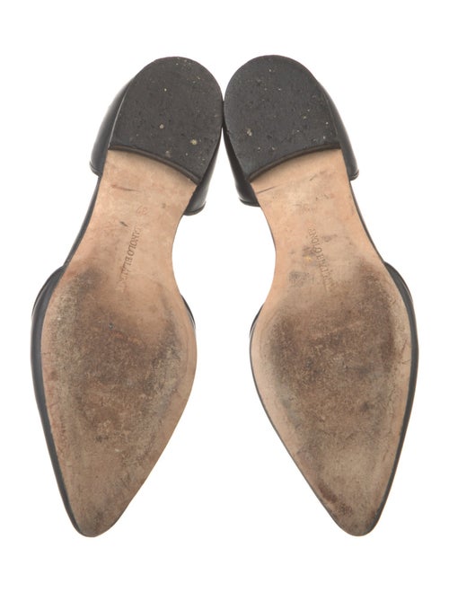 Manolo Blahnik Leather D'Orsay Flats