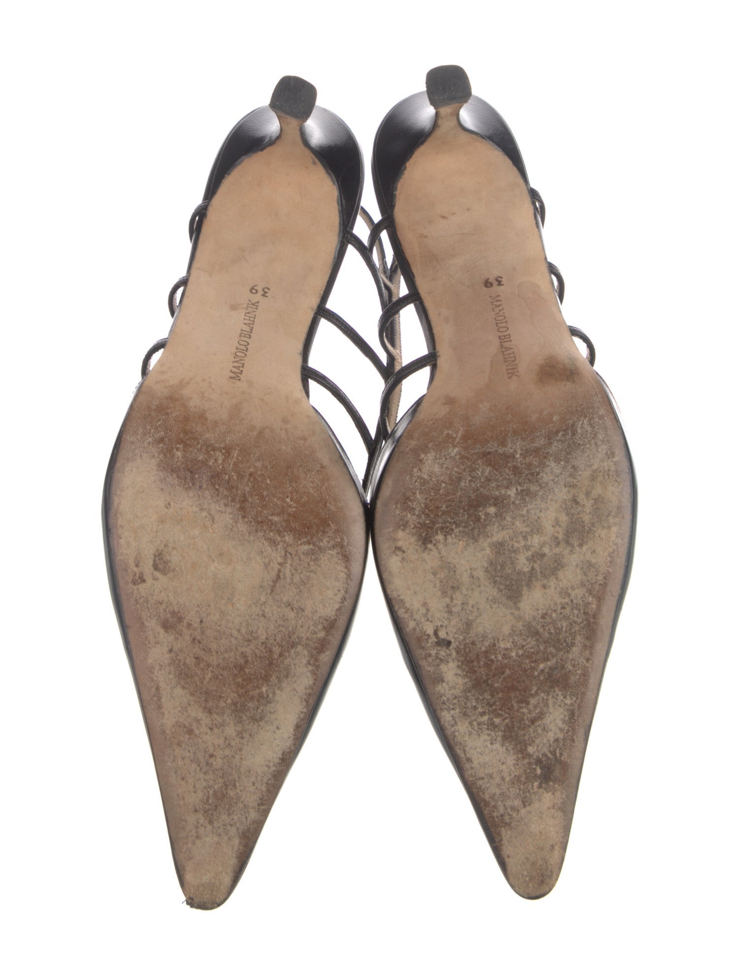 Manolo Blahnik Leather Slingback Pumps