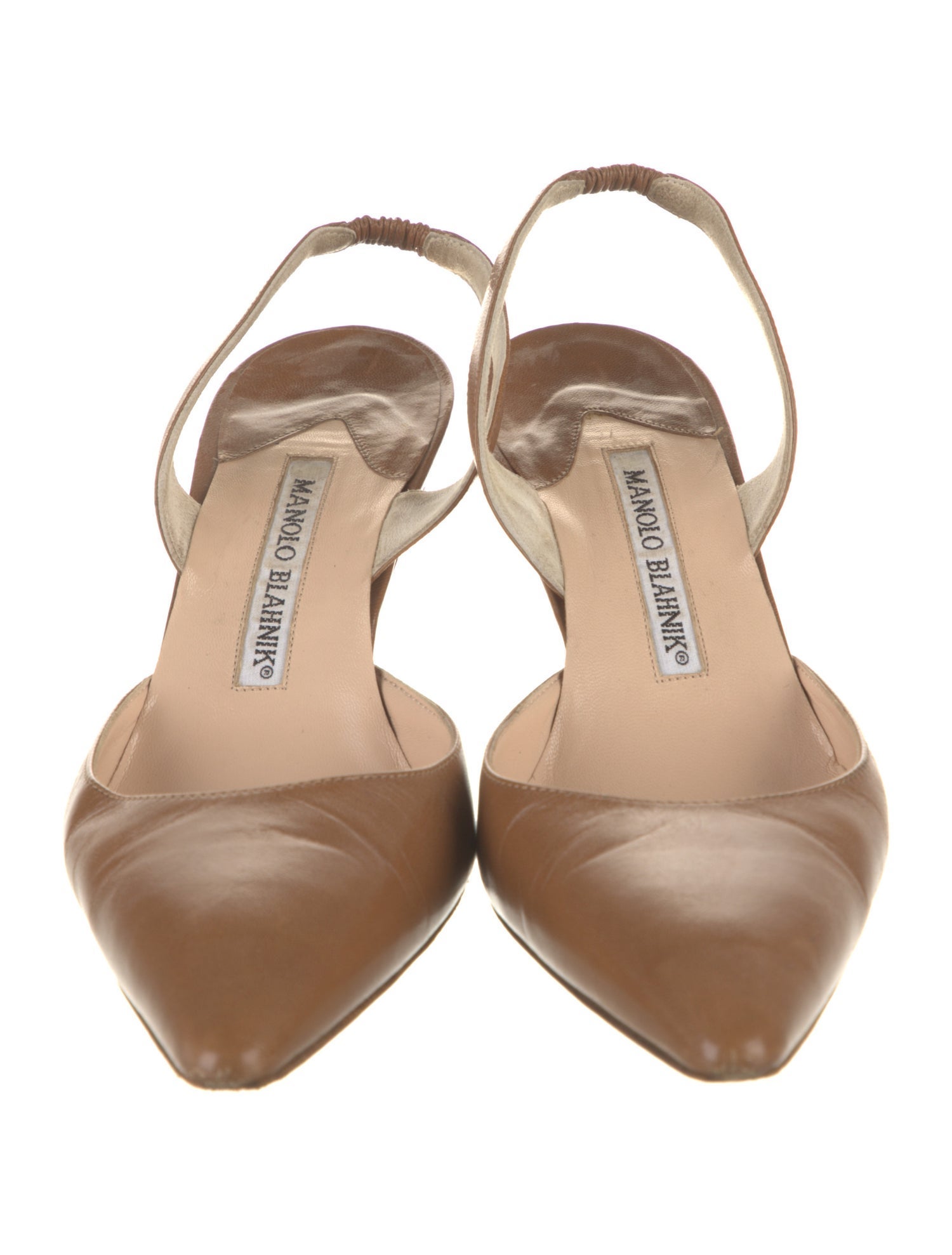 Manolo Blahnik Leather Slingback Pumps